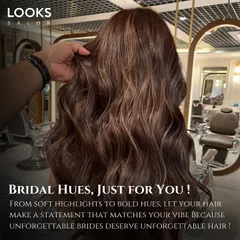 Unforgettable brides deserve unforgettable hair. This image highlights my hair services, including coloring and styling, to ensure your hair is healthy, vibrant, and perfectly styled for your wedding day.