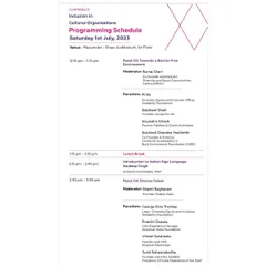 The programming schedule for the conference on inclusion, where I participated as a panelist. Discussing barrier free environments is critical to ensuring accessibility is a core tenet of design, not an afterthought.