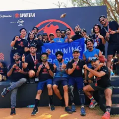 Post race celebrations with the crew at the Spartan Race finish line. Look at all those medals and happy faces. This is the reward for all the hard work we put in during our OCR bootcamps.