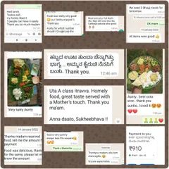 My customers' happiness is my biggest reward. Here are just a few messages I've received. Their feedback on my Bhogi and Sankranti special meals motivates me to continue cooking with care and authenticity.