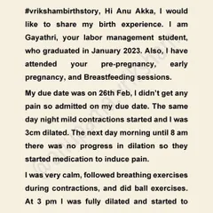 This student attended my pre-pregnancy, early pregnancy, and breastfeeding sessions. Even though she needed an emergency C-section, the knowledge gave her the confidence to go through labor calmly.