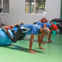 Our on-campus gym is integrated into every player's training plan. Here, students build core strength and condition their bodies for peak athletic performance using stability balls and other professional equipment.