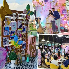 We love hosting celebrations. This collage captures the energy of a first birthday party we organized, from the butterfly theme decorations on our terrace to the happy family moments around the cake.