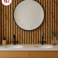 Here is a look at how our charcoal louver panels can create a sophisticated and modern bathroom. These panels are not only 100% waterproof but also add texture and a high-end designer feel to any space.