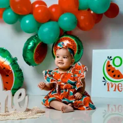 She’s one in a melon, and we’re loving every moment of her first birthday photoshoot.