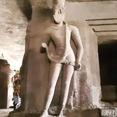 Another powerful sculpture from the Elephanta Caves. The raw power and grace captured in stone by ancient artists is a timeless source of inspiration for my own work in both dance and painting.