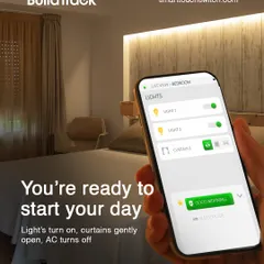 Start your day, your way. Our "Good Morning" scene gently opens the curtains, turns on the lights, and adjusts the AC, creating a pleasant and energizing start to your morning, all with one tap.