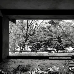Even in its raw state, a well-planned space frames a view. This under-construction window opening was designed to perfectly frame the natural landscape outside, grounding the home and connecting it to its surroundings.