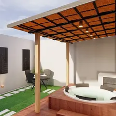 A client wanted a bathtub for their child, but the bathroom was too small. My solution was to create a luxury spa experience on their roof with this five-seater jacuzzi. Now the whole family can relax and have fun together under the open sky.