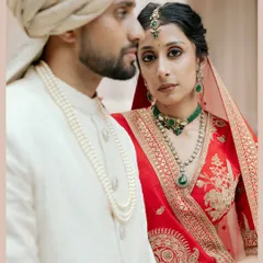 An intimate and artistic close up of Avin and Nikki, their pose full of trust and emotion, highlighting the beautiful details of her bridal jewelry.