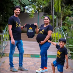 A heartwarming family maternity shoot. I love including the whole family to celebrate the upcoming arrival, with matching t-shirts and cute props like this "Little Princess" onesie.