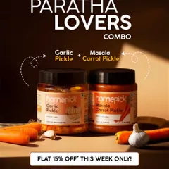 The perfect combo for paratha lovers. Our Garlic Pickle and Masala Carrot Pickle add bold, comforting flavours to your breakfast, lunch, or dinner. A must-have for winter meals.