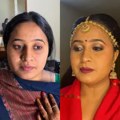 This is a completely raw and unedited before and after of a beautiful bridal look. My goal is always to create a look that feels authentic to you, just elevated for your big day.