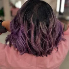 The back view of this lilac bob shows off the beautiful blend of purple tones. (No filter)