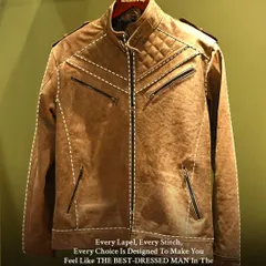 Every lapel, every stitch, every choice is designed to make you feel like the best-dressed man in the room. This image highlights the sharp, structured silhouette of a modern leather jacket.