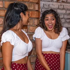 The look of excitement and surprise after a successful performance. It's a thrill to see our students shine on the dance floor.