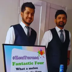 Our professional bartenders are ready to serve at any event, big or small. Here's our team at the "ZeuTurns4" birthday party, ready to mix up some fun.