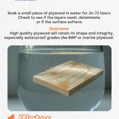 The water soak test is a simple way to check plywood quality. My high-grade BWP and marine plywood retain their shape and integrity, ensuring your furniture is built to last, even in humid conditions.