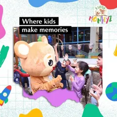 The highlight for many kids is meeting our mascot! Here, children are gathering around for a photo and a high-five during a party. It’s these moments of pure excitement that make a birthday here so special.