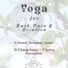I offer gentle, effective yoga sequences to manage and relieve chronic back pain and sciatica. My personalized plans focus on strengthening the spine, improving mobility, and soothing the nervous system for long-term relief.