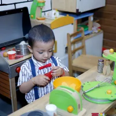 Our pretend-play kitchen is perfect for little chefs to cook up some fun. It's a great way for kids to engage in imaginative play.