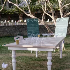 A custom beer pong table set up for a welcome dinner in Udaipur. We love incorporating fun and games to help guests break the ice and get the party started.