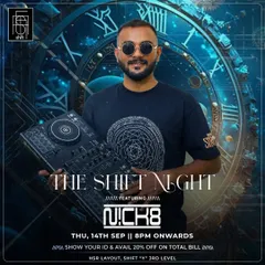 This poster for "The Shift Night" showcases my versatility. On nights like these, I move beyond Bollywood to play a mix of Commercial and Hip Hop, showing my ability to cater to different musical tastes.