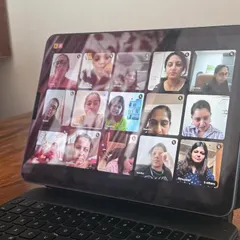 A look at my virtual classroom setup. I've coached artists from Canada, Kuwait, and all over India, proving that you can build a global coaching business right from your desk. We cover everything from business strategy to creative confidence.