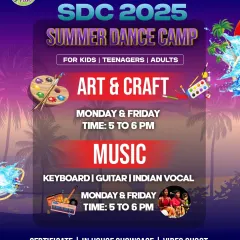 Our Summer Dance Camp isn't just about dance. We also offer special classes in Art & Craft and Music, including keyboard, guitar, and Indian vocal, to nurture every child's creativity.
