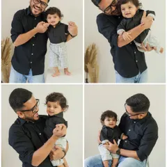 A collage showcasing the fun and loving dynamic between this father and son duo. From playful poses to gentle cuddles, we captured it all.