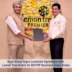 This photograph captures the milestone moment of our landmark agreement with Lemon Tree Hotels for the BIZTOP Business Class Suites. This partnership ensures world-class hospitality and management for our residents.