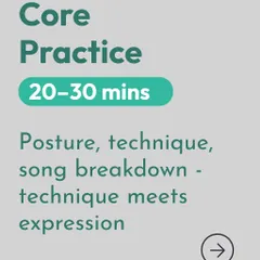 The next 20 to 30 minutes are for core practice. This is where we work on posture, technique, and breaking down songs. It is a focused time where technical skill meets artistic expression.