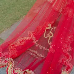 The personalized detail on a bride's veil. Capturing these thoughtful, custom touches is part of telling your unique story.