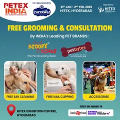 At Petex India in Hyderabad, we offered free services like ear cleaning, nail clipping, and accessorising. It's our way of giving back to the community and ensuring every pet feels their best.