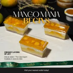 Mango mania begins with our fresh Alphonso mango desserts. These pastry cups are filled with creamy layers and topped with juicy mango chunks, offering a perfect bite of joy.
