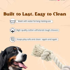 Doggyman cotton toys are built to last and are so easy to clean. Just wash with water for long-lasting use. The high-quality cotton withstands even tough chewers, keeping playtime safe and clean.