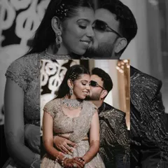 Another creative edit from the same series, showing a sweet kiss on the cheek.