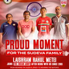 From the Sudeva jersey to the Indian Army uniform. Laishram Rahul Metei, who was with us since 2019, has made us all proud by serving our great nation. This shows that the discipline learned on the football pitch builds character for life.