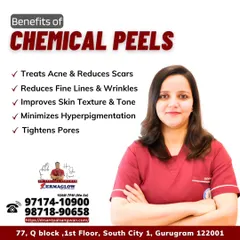 Dr. Shruti Sangwan here outlines the primary benefits of our chemical peels. This single treatment can address multiple issues, including acne, fine lines, uneven skin tone, hyperpigmentation, and enlarged pores.