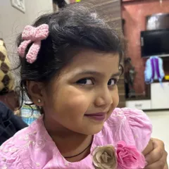 How adorable is this. A happy little customer wearing one of my pink crochet bow hair clips. They are soft and lightweight, perfect for kids.