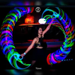 A beautiful long-exposure shot of my pixel fans from the Zero Gravity Festival. This image captures the incredible trails of light and color that these props can create.