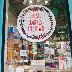 My store window announcing the 'Best Rakhis in Town'. I love creating beautiful rakhis to celebrate that special bond of love.