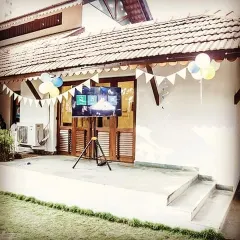 Enhancing a private party with an LED screen rental. This is a great add-on for showcasing photo slideshows or videos, and I can arrange for the right equipment for your venue.