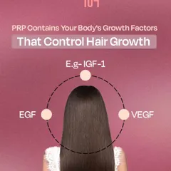 Your body has its own powerful tools for hair growth. Our PRP therapy concentrates natural growth factors like EGF, IGF-1, and VEGF from your own blood to effectively control and stimulate new hair growth.