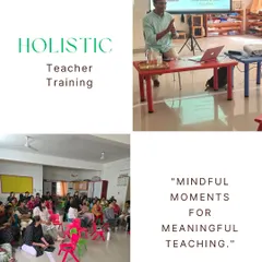Our holistic training program includes sessions on mindfulness and self-reflection. Here, our educators are learning how personal awareness and intention shape the learning environment they create for children.