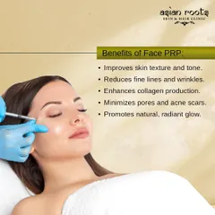 A visual guide to the benefits of Face PRP. This treatment improves skin texture and tone, reduces wrinkles, enhances collagen, minimizes pores and acne scars, and promotes a natural, radiant glow.