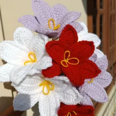 A close-up of some custom-colored lily stems from a blessed weekend order.