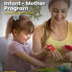 An Infant-Mother Program at SIS Play, offering a free trial for a neuro play lab session for babies aged 6-12 months.