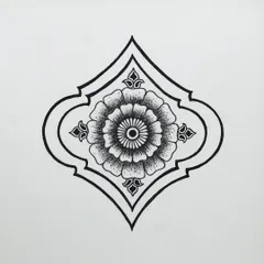 This floral motif, inspired by Indian temple art, was another piece from my Inktober series. The design is framed in a traditional shape, making it suitable for various decorative uses.