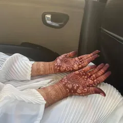 The perfect party stain. Even a simpler design develops into a beautiful deep color, as you can see on these hands.